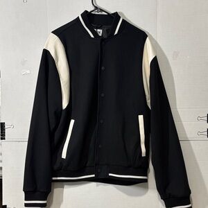 Classic Black and White Men's Varsity Jacket
